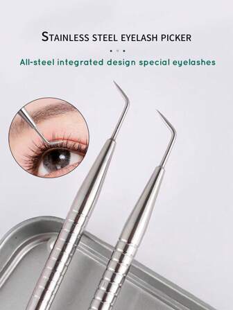 YUANDU 不銹鋼睫毛嫁接彎曲翹起工具套裝,包含嫁接彎曲棒套件、捲曲睫毛延長器、睫毛嫁接、睛天翼睫毛修護套裝