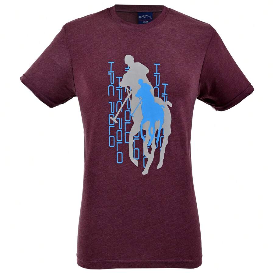 PLAYERA CUELLO REDONDO ESTAMPADO HPC POLO 8 - Burdeos - Ver 1