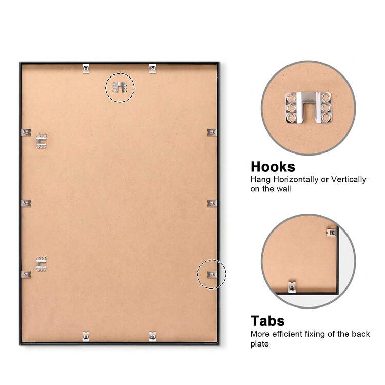 1pc Large Size 50x70cm Photo Frame For Modern Home Decoration, Rectangle Shaped Wall Hanging Frame - Black - View 4