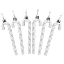 6-13 厘米闪光拐杖糖圣诞树装饰品/饰品（金色和白色） - 金色 - 查看 13