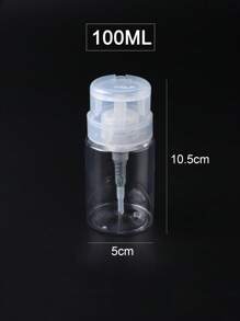 100ml透明泵式分裝瓶,適用於液體uv凝膠指甲美容清潔護理品分裝瓶和卸甲水瓶 - 無色 - 查看 6
