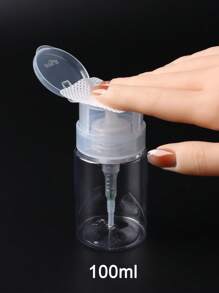 100ml透明泵式分裝瓶,適用於液體uv凝膠指甲美容清潔護理品分裝瓶和卸甲水瓶 - 無色 - 查看 1