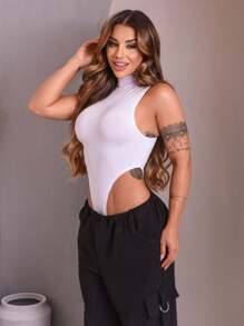 Women Bodysuits - 白色 - 查看 2