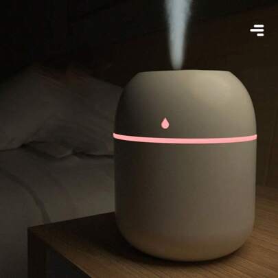 1 件水滴形白色加湿器，迷你超声波加湿器 USB，空气喷雾雾化器夜灯香薰扩散器，适用于家庭和汽车，LED 雾化器，家居装饰，房间装饰