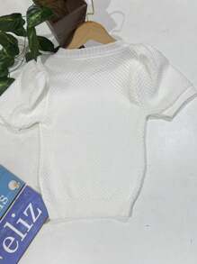Women Knit Tops - trắng - Xem 2