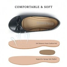 MUSSHOE Slip-on Ballerina Shoes Wedding Party Flats Shoes for  Little Kids - 黑與白 - 查看 3