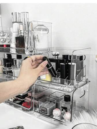 Single Size Transparent Stackable Storage Box For Skincare, Cosmetics, Perfume, And Aromatherapy Products Bag, Room Decor, Bags, Makeup Bag, Vanity, Travel, Make Up Bag, Travel Essentials, Organizer, Storage, Travel Essential, Makeup Organizer, Makeup Bags, Toiletry Bag, Desk Organiser, Cosmetic Bag, Makeup Pouch, Make Up Organizer, Vanity Accessories, Make Up Pouch, Make Up Bags, Jewellery Box, Pouch, Makeup Brush Holder, Brush Holder, Perfume Organiser, Pouch Bag,Gifts For Women,Christmas Gifts,Gift Ideas For Women