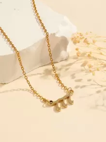 1 件簡約風格不銹鋼 777 號碼吊墜項鍊,金色,送給她的禮物 - 金色 - 查看 4