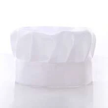 1pc White Pleated Chef Hat For Kitchen, Restaurant, Hotel Staff And Cake Shop Workers (unisex) - White - View 2