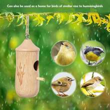 1pc Wooden Outdoor Hanging Birdhouse For Hummingbirds - Beige - View 6