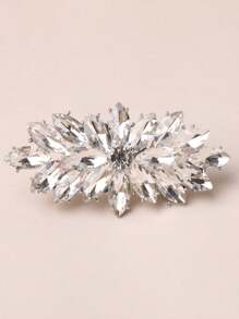 1pc White K-Plated Multi-Layer Agate Brooch, Long Style Quality Lapel Flower Pin, Women Autumn/Winter Accessory, Assorted Design
