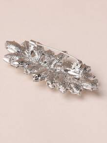 1pc White K-Plated Multi-Layer Agate Brooch, Long Style Quality Lapel Flower Pin, Women Autumn/Winter Accessory, Assorted Design