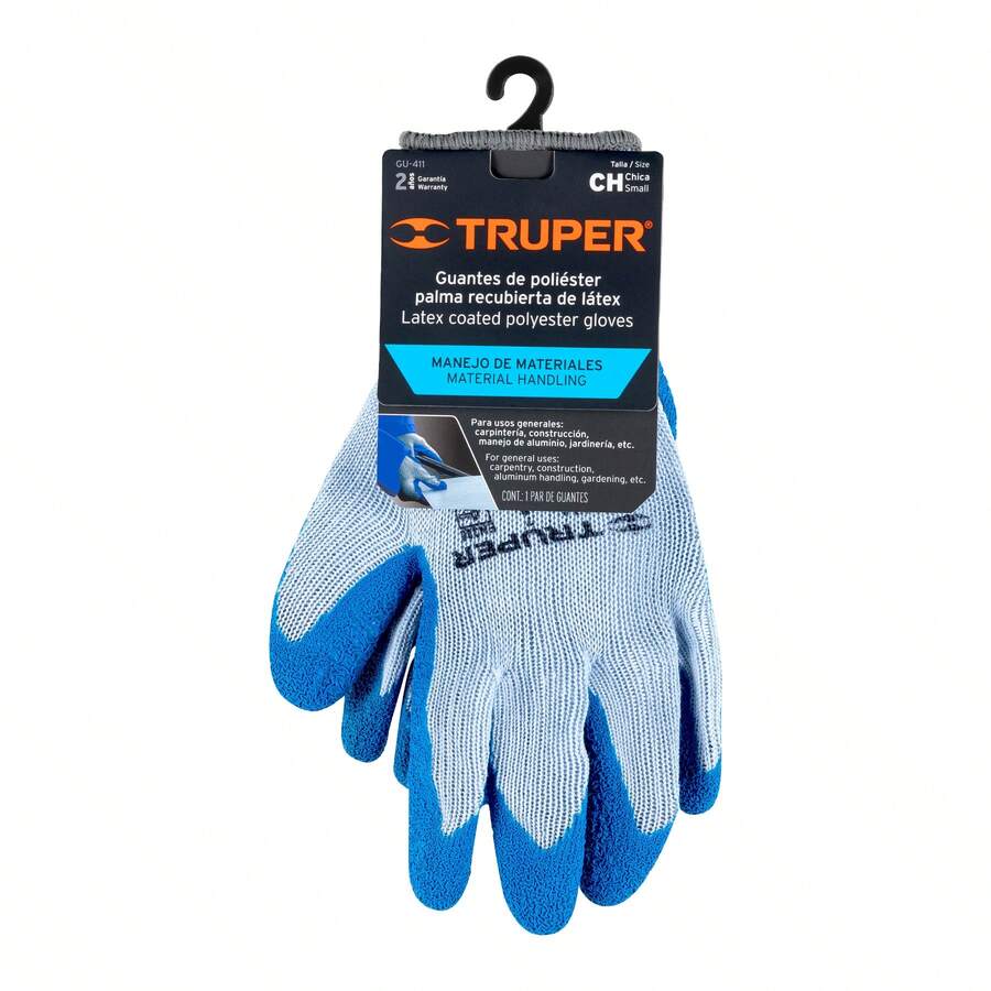 Guantes textiles con recubrimiento de látex rugoso - Azul - Ver 1