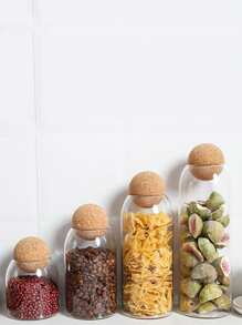 圓木蓋玻璃罐,適用於食品存儲 - 無色 - 查看 4