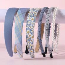 6 Băng đô lưới hoa Bohemian, Phụ kiện tóc cài tóc thiết kế ngọc trai cổ điển cho bé gái mặc hàng ngày, cho Giáng sinh - Nhiều màu - Xem 2