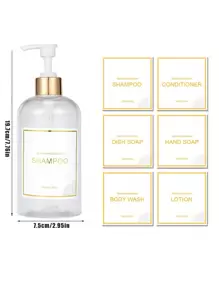 Bộ 3 bình đựng sữa tắm, dầu gội, dầu xả, sữa tắm và xà phòng trong suốt, có thể bơm lại, màu hổ phách, trang trí nhà cửa mùa thu, trang trí cho mùa tựu trường. - màu nâu - Xem 8