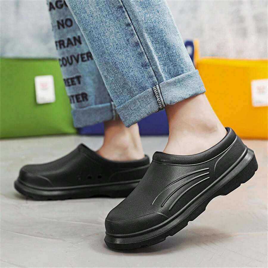 Waterproof, Skid Resistant, Oil Proof Kitchen Shoes/Chef Shoes, Nursing Shoes For Men And Women, Work Shoes For Men, Women's Sandals And Slippers - Black - View 1