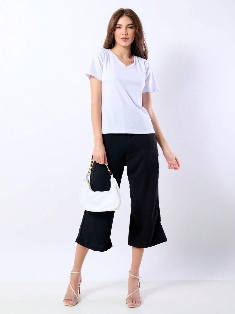 Women Pants - 黑色 - 查看 1