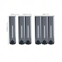 1 件全新黑色手动按压壁挂式皂液器，无需钻孔 - 黑色 - 查看 4