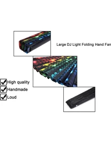 大可折疊的手掌狂歡扇用於女士/男士,竹子和可折疊的手持扇,手持扇節日扇禮品扇工藝扇折扇舞蹈扇 - 彩色 - 查看 5