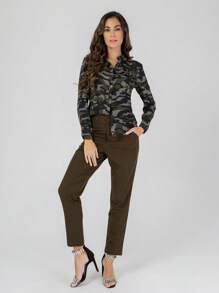 Women Blouses - 墨綠色 - 查看 5