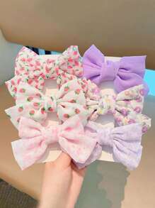 6pcs Bow Design Hair Clip Cute - Multicolor - View 2