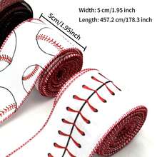 1 件 5 碼橄欖球有線絲帶球運動條紋印花絲帶滌綸有線邊緣粗麻布絲帶適用於橄欖球主題派對 Diy 橄欖球迷花環裝飾棕色 - 咖啡棕 - 查看 3