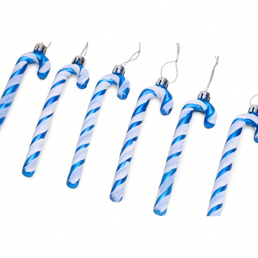 Christmas Pack of 613cm Glitter Candy Cane Christmas Tree Decorations