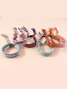 1條復古編織手鍊,適合日常佩戴 - 粉色 - 查看 4