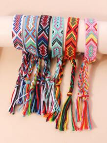 1條復古編織手鍊,適合日常佩戴 - 粉色 - 查看 2