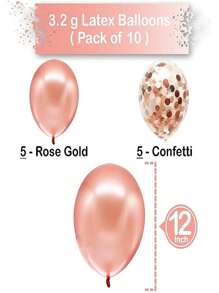 巨大玫瑰金鋁箔氣球35數字小氣球40英寸,玫瑰金40歲生日派對裝飾帶玫瑰金乳膠氣球,多彩紙屑小氣球40美麗裝飾,40日週年慶派對小氣球