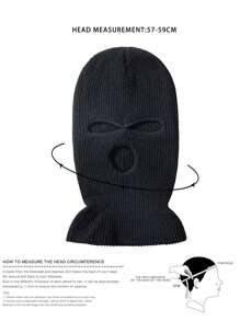 1 Mũ Unisex Ba Lỗ Dày Màu Kẹo Phong Cách Y2k Với Balaclava & Vành, Thích Hợp Để Đi Lại Hàng Ngày, Trượt Tuyết, Thể Thao Ngoài Trời Và Giữ Ấm Trong Mùa Đông Thường Ngày - Hồng - Xem 3
