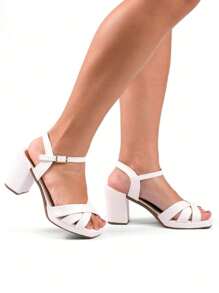 Women Heeled Sandals - White - View 1