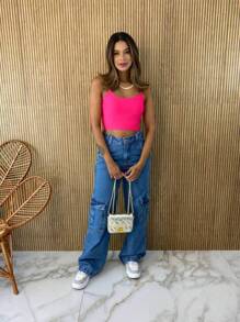 Women Tank Tops & Camis - Hot Pink - View 3