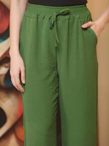 Women Pants - 軍綠色 - 查看 7