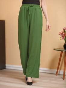 Women Pants - 軍綠色 - 查看 4