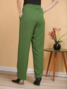 Women Pants - 軍綠色 - 查看 6