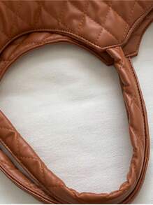 2pcs New Arrivals Fashionable Tote Bags With Wristlet, Large Capacity - Brown - View 4