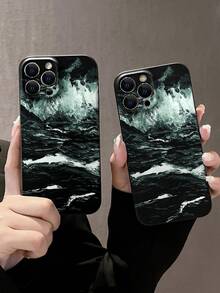 復古風景畫防摔手機殼，適用於iPhone - 彩色 - 查看 3