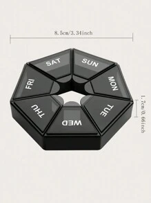 1入組便攜式迷你7天藥盒,旅行收納盒 - 紫色 - 查看 5