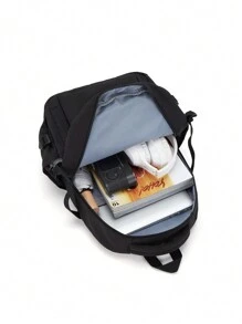 适合学校女孩男孩的背包美观轻便旅行背包简约可爱背包女士男士防水大学高中书包女士背包尼龙防水适合大学旅行露营适合学生送给女孩女士的礼物学校背包，书包，大背包，背包学校，返校包，返校背包，大容量，轻便，便携，适合青少年女孩女大学生，非常适合返校，开学第一天，大学，初中，高中 - 黑色 - 查看 5