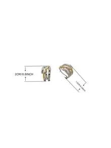 1pc Gold & Silver Plated Combination Fashionable Personalized Hoop Earring Suitable For Daily Wear - Multicolor - View 4