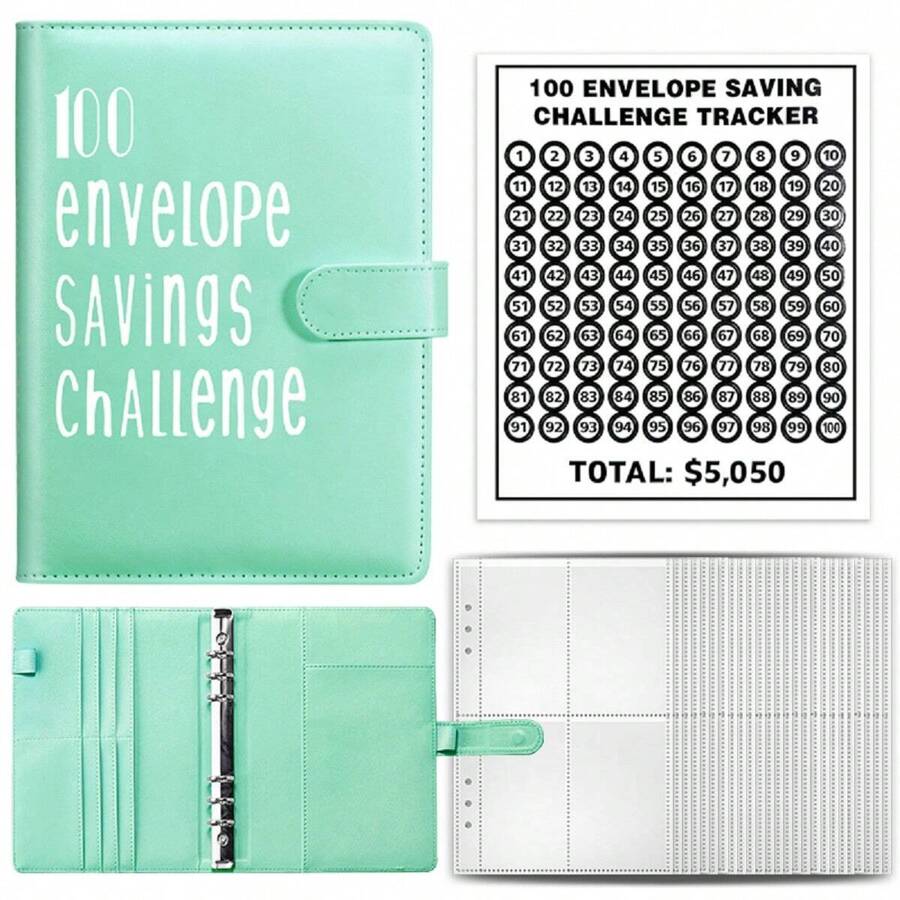 1pc 100envelope Saving Challenge Budget Binder, 52week Saving