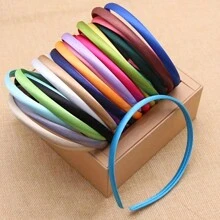 10 Fasce Per Capelli Avvolte In Raso Per Bambini Dai Colori Casuali, Larghe 1 Cm, Adatte Per L'uso Quotidiano E Accessori Per Capelli Fai Da Te