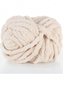 Chunky Blanket Cat Bed Diy Materials Package With Thick Ice Yarn, Five Finger Knitting Scarf, Super Bulky Yarn & Needles - Light Khaki - View 3