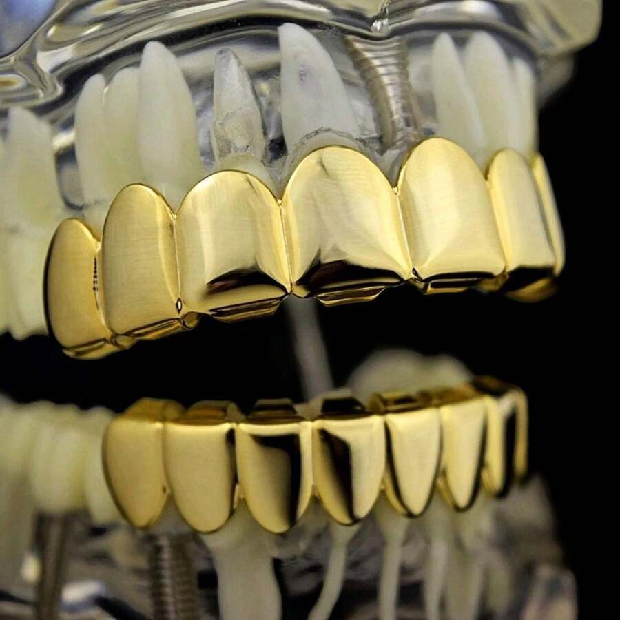 Gold Plated 8 Teeth Shiny Dental Grillz SHEIN USA
