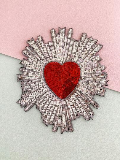 1pc Heart Shaped Embroidery Fabric Patch Summer, School