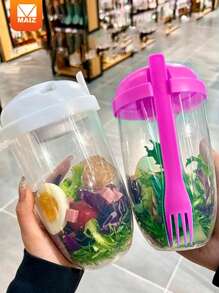 Recipiente transparente amplio  para ensalada comida etc  tipo vaso - Azul - Ver 1