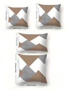 1pc Geometric Pattern Cushion Cover Without Filler