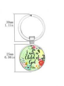 1入靈感聖經金句鑰匙扣- 給母親、朋友等完美禮物- 耐用金屬鑰匙扣和手提包、背包、汽車和耳機休閒吊飾